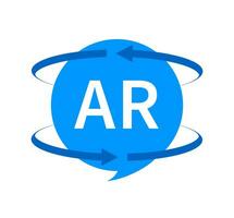 Augmented reality icon. AR symbol. Virtual reality. vector