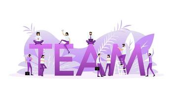 Teamwork business success. Cartoon people vector illustration. Flat vector illustration character