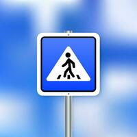 Crosswalk icon, Pedestrian crossing. Traffic sign. Vector illustration.