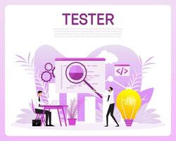 Tester people, great design for any purposes. Flat vector. vector