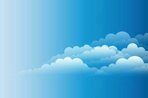 Background with clouds on blue sky. Vector background