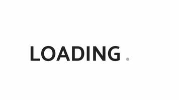 Boldface type black and white loading text animation. Catamaran Bold font used, monochromatic 2D cartoon 4K video loader motion graphic. Wait animation. Loading screen, animated uploader gif