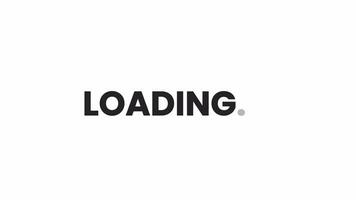 Bold upper case black and white loading text animation. Font uppercase monochromatic 2D cartoon 4K video loader motion graphic. Wait animation. Loading screen, ui design, animated uploader gif