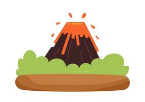 expulsión de fundido lava semi plano color vector objeto. natural desastre. volcán erupción. editable dibujos animados acortar Arte icono en blanco antecedentes. sencillo Mancha ilustración para web gráfico diseño