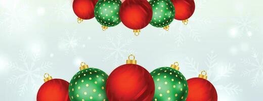 Merry Christmas background with christmas ornaments. vector