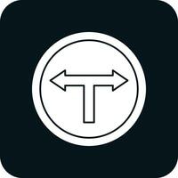 T Junction Vector Icon Design