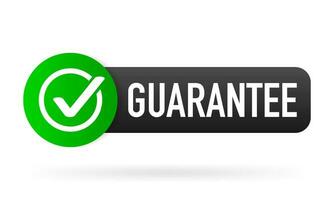 Guarantee green rubber label on white background. Flat banner. Vector illustration.