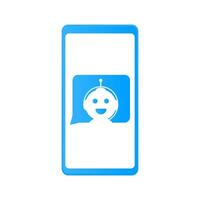 Chatbot icon concept, chat bot or chatterbot. Robot Virtual Assistance Of Website Or Mobile Applications. vector