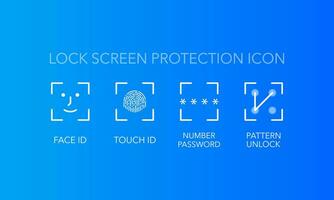 Lock screen protection icon. Lock screen protection for mobile app design. vector