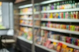 Blurred of Background of modern supermarket photo