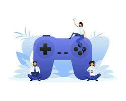 Flat joystick people for computer game design. Flat vector illustration