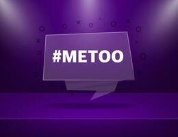 Hash tag purple lable on dark background. Tag metoo on white background. Vector illustration