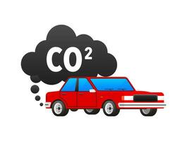 Co2 emissions icon. Carbon dioxide. Car CO2 cloud. vector