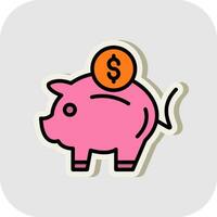 Piggy Bank Vector Icon Design