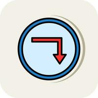 Turn Down Vector Icon Design