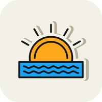 Sunset Vector Icon Design