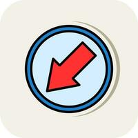 Down Left Arrow Vector Icon Design