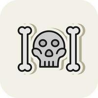 Skull And Bones Vector Icon Design