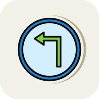 Left Turn Vector Icon Design