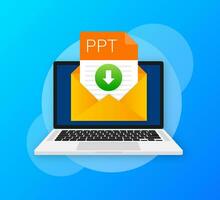 PPT file icon. Spreadsheet document type. Modern flat design graphic illustration. Vector PPT icon