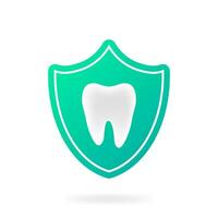 Dental protect. Flat design. Vector label illustration.