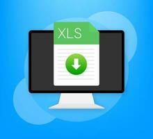 XLS file icon. Spreadsheet document type. Modern flat design graphic illustration. Vector XLS icon.