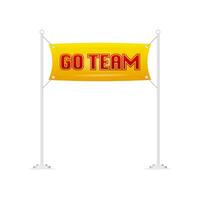 Go Team. Sketch flag banner on white background. Vector illustration.