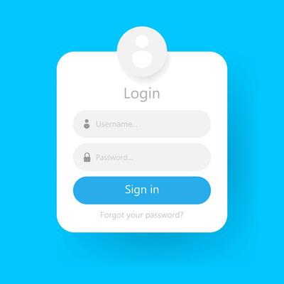 Login form icon. Login form page. Vector illustration.