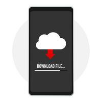 Progress bar of file copying. Download file. vector