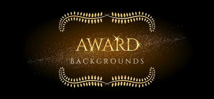 Award ceremony luxurious vector background with golden with laurel wreath