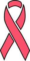 Icon breast cancer. Pink ribbon flat design png