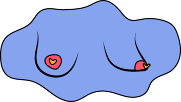 hand dragen kvinna bröst. färgrik illustrationer av bröst png