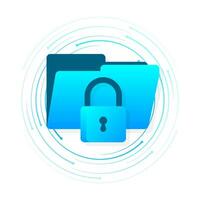 Private key, digital key. Cyber security concept. Futuristic server vector