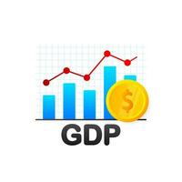 Arrow vector icon. GDP - Gross Domestic Product acronym. Business vector icon. Business concept