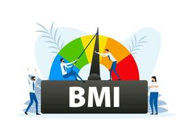 BMI or Body Mass Index level, mater. From underweight to extremely obese. Bmi medical and fitness chart. vector