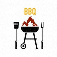 BBQ time, Party. Barbecue or grill tool. Vector illustration.