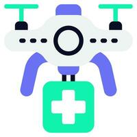 Medical Drone Delivery Icon vector