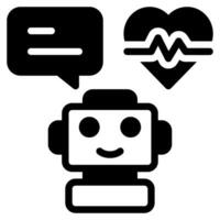 salud chatbot icono vector