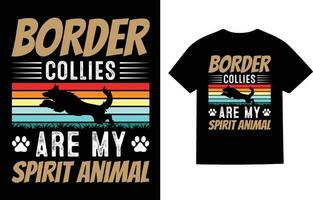 Border Collie Dog T-Shirt Design vector