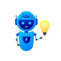 Flat illustration with blue bot. Customer support help service flat vector illustration