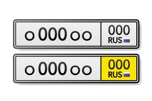 europeo número plato coche. información signo. opciones para vehículo licencia platos. vector