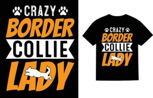 Border Collie Dog T-Shirt Design vector