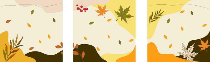 Autumn. abstract background on autumn theme, a series of backgrounds about autumn, autumn postcards, postcard template vector