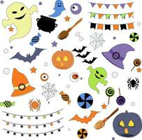 Halloween, the feast of October 31, pumpkins and ghosts vector