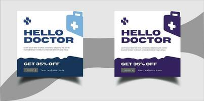 Hello Doctor Social media post design vector