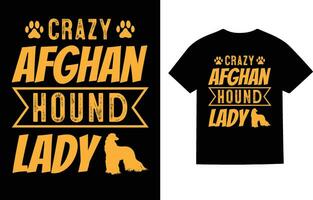 Afghan Hound Dog T-Shirt Design vector