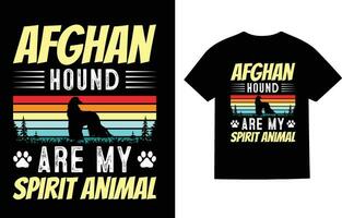 Afghan Hound Dog T-Shirt Design vector