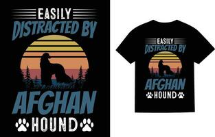 Afghan Hound Dog T-Shirt Design vector