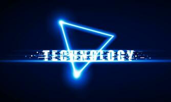 Abstract Key Door open Light out technology and with neon triangles. Hitech communication concept innovation background,  vector design