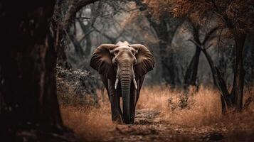 Elephant standing in the savannah photo